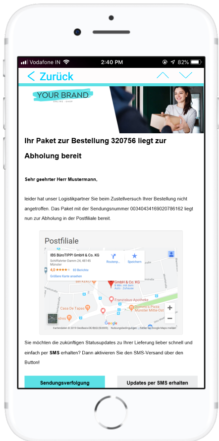 Personalisierte Nachrichten in Ihrem Design - PAQATO