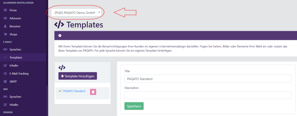 Wechsel zwischen verschiedenen Online-Shops - PAQATO