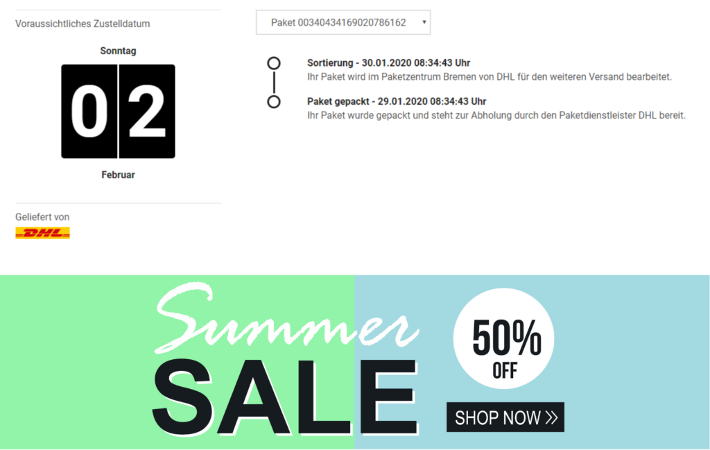 Banner mit Sales-Aktion - PAQATO