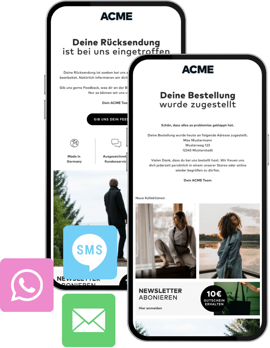 Beispiele für automatisierte Versandkommunikation